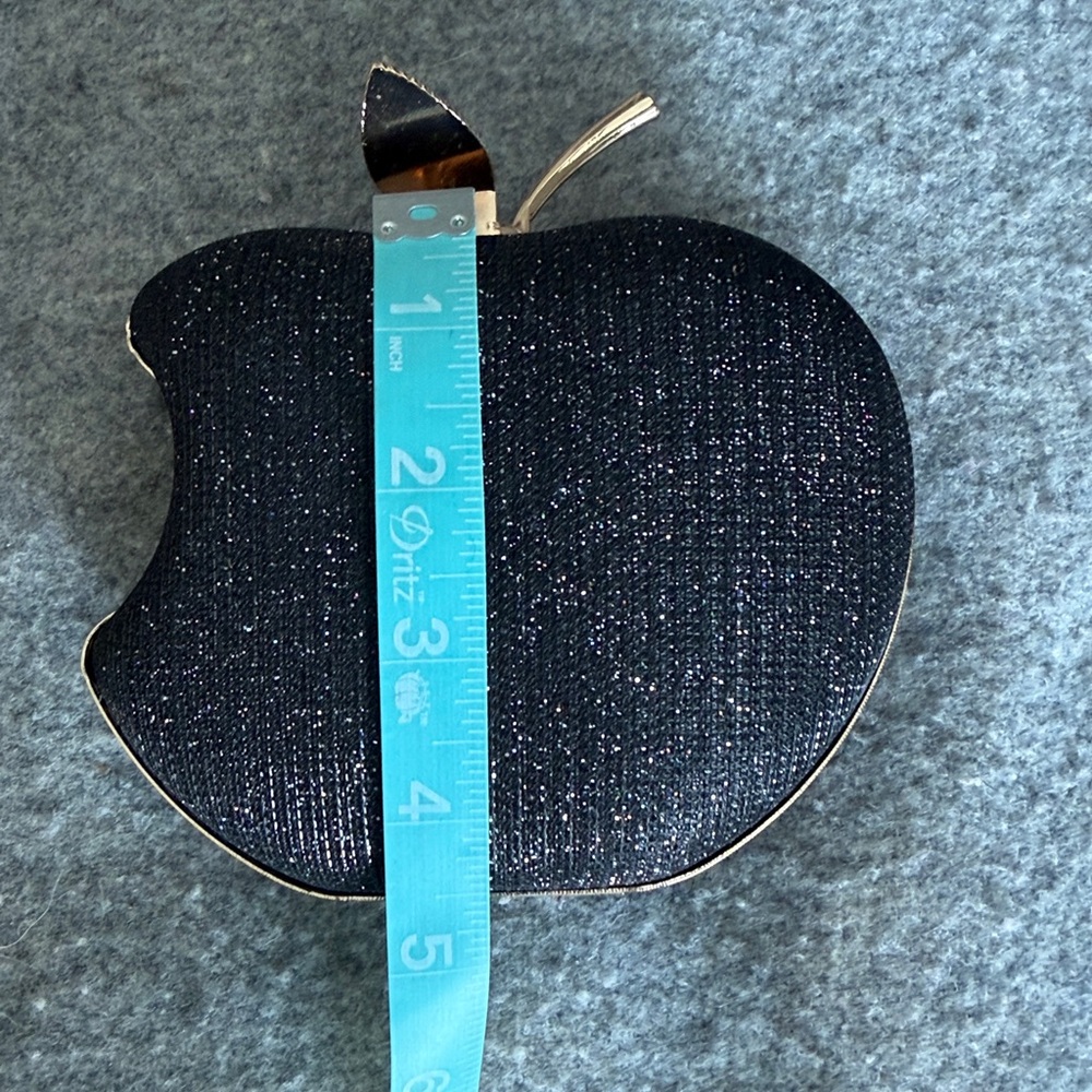 Black Glitter Apple-Shaped Clutch